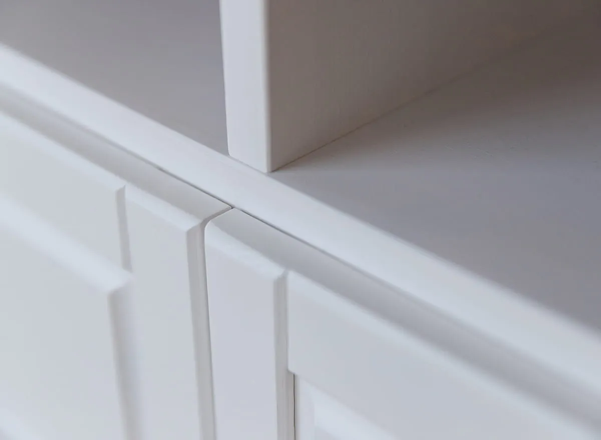 Szafka RTV mała MARONE ELITE z 2 szufladami - biały, złocisty - PLMEL09