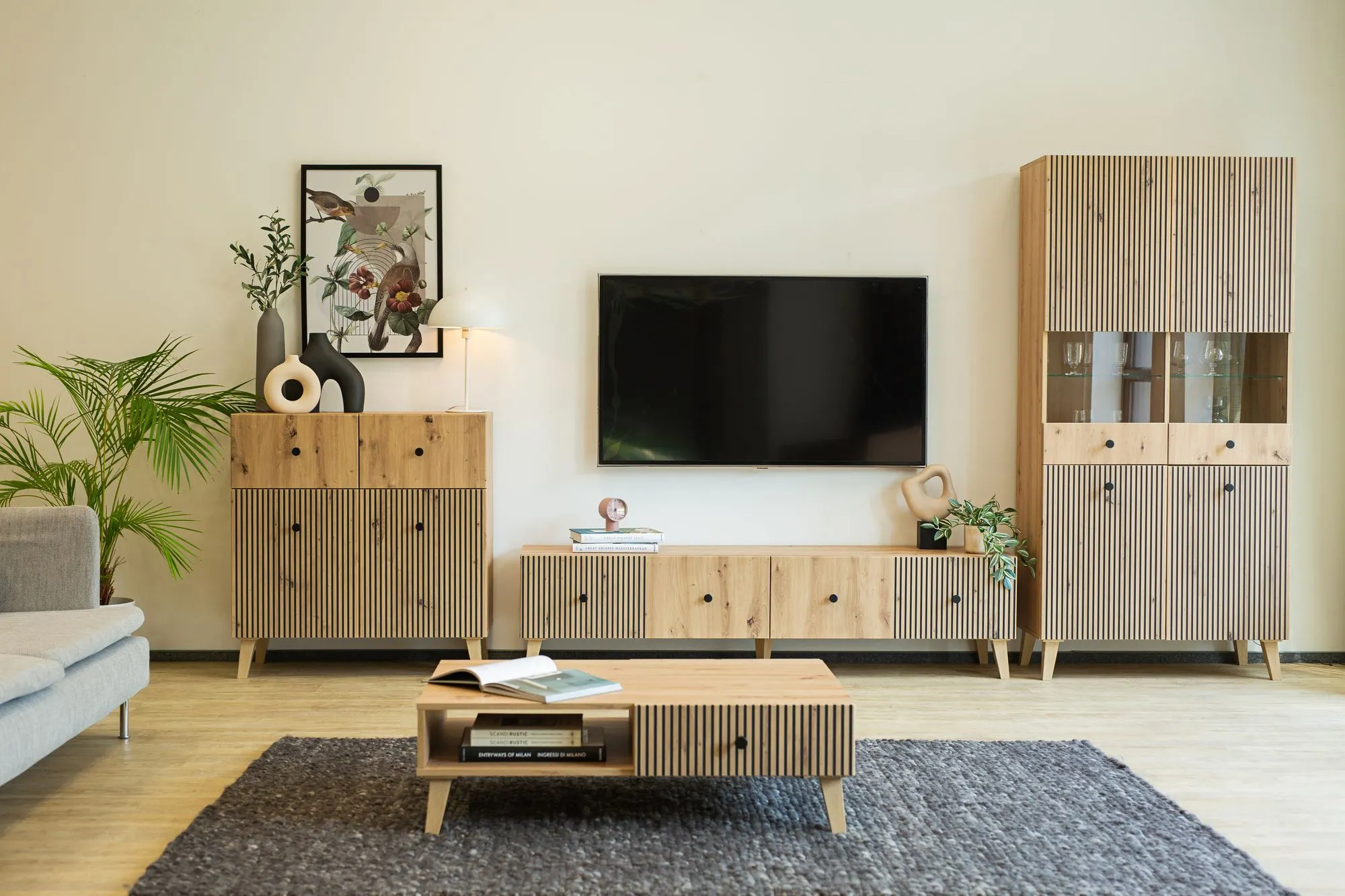 Komoda 2-drzwiowa z 2 szufladami BERLIN dąb artisan
