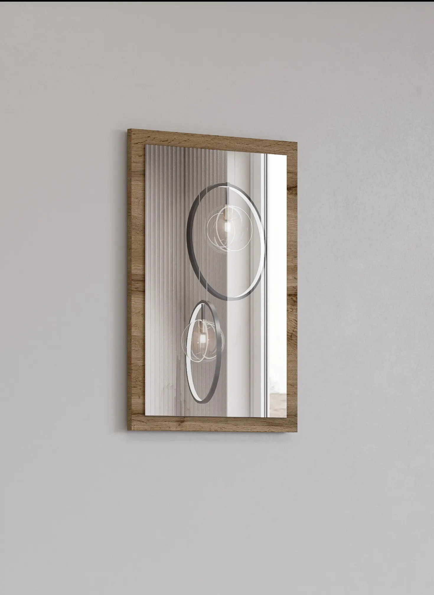 Lustro w ramie CROSS 40x60 dąb wotan - 24N6MY04