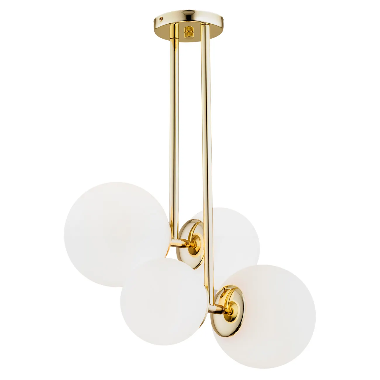 Lampa wisząca MORITZ metalowa mosiądz opal 67x50cm Lampa wisząca MORITZ metalowa mosiądz opal 67x50cm