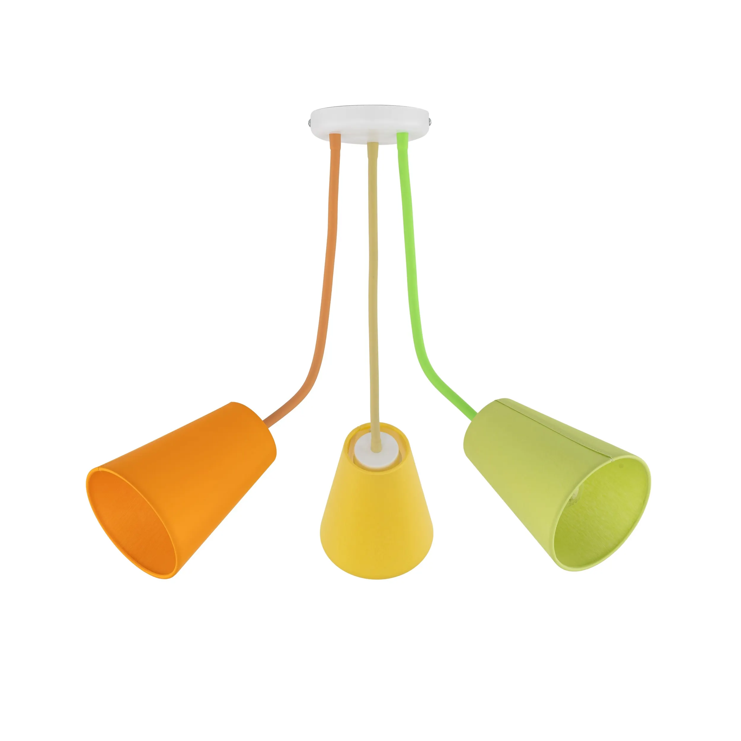 Lampa sufitowa WIRE COLOUR wielokolorowa pomarańczowa żółta zielona na białej podstawie 70x50cm - TK_2106