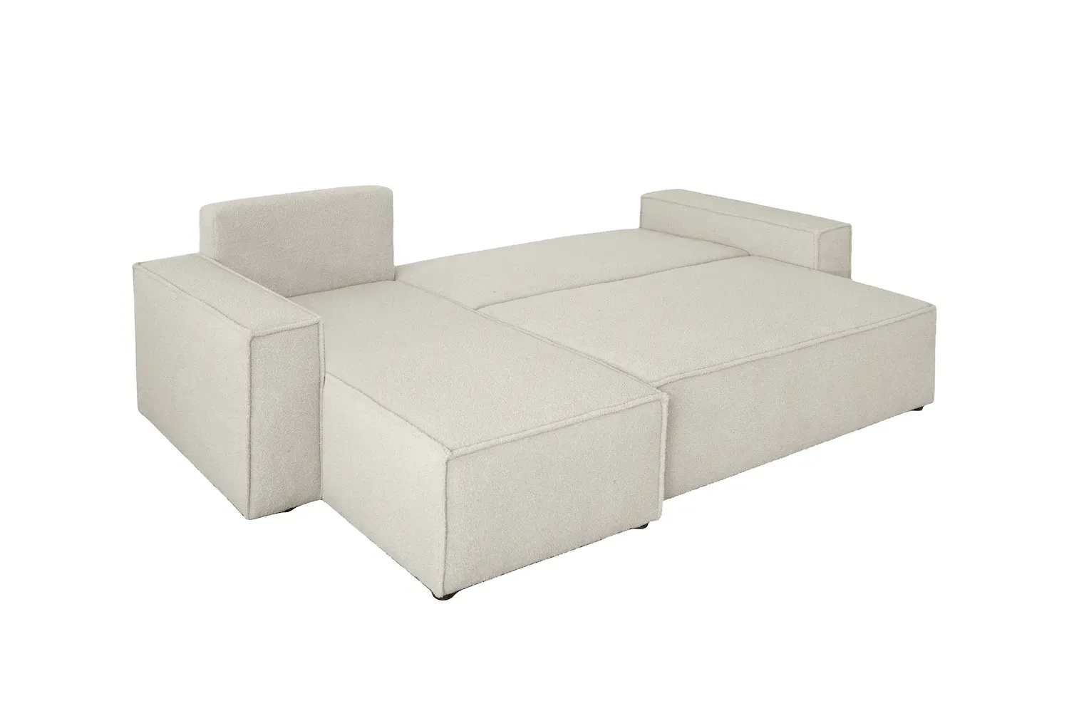 Narożnik uniwersalny KARL L 244cm rozkładany boucle tkanina Quelle 02 ecru - NAROZNIK_KARL_QUELLE02