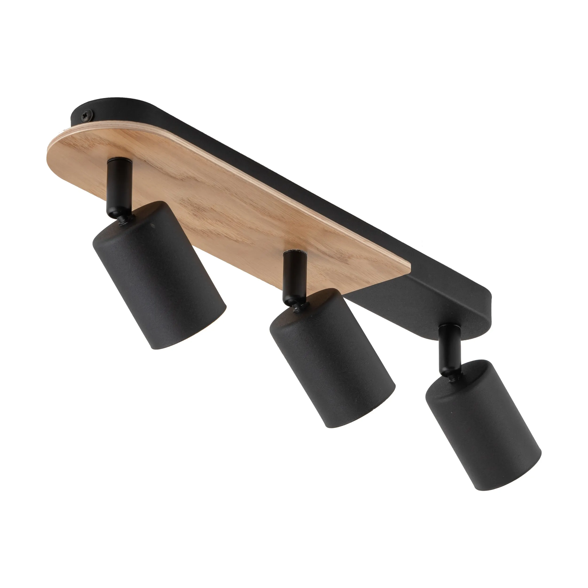 Lampa sufitowa COVER czarna z drewnianym elementem na metalowej listwie 51x18x14cm - TK_4675
