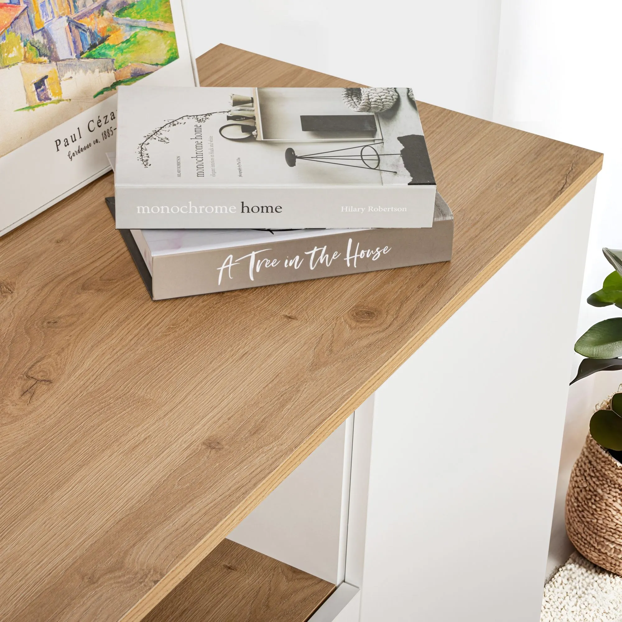 Komoda 4-drzwiowa z wnęką ARISTA 180 cm biały dąb - ASI_353NRD1206