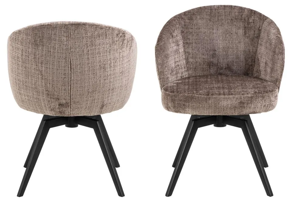 Krzesło obrotowe DARLENE z podłokietnikami brązowy/czarny - 0000109361