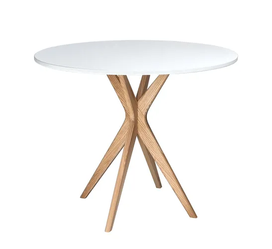 Stół okrągły jadalniany JUBI śr. 90cm biały