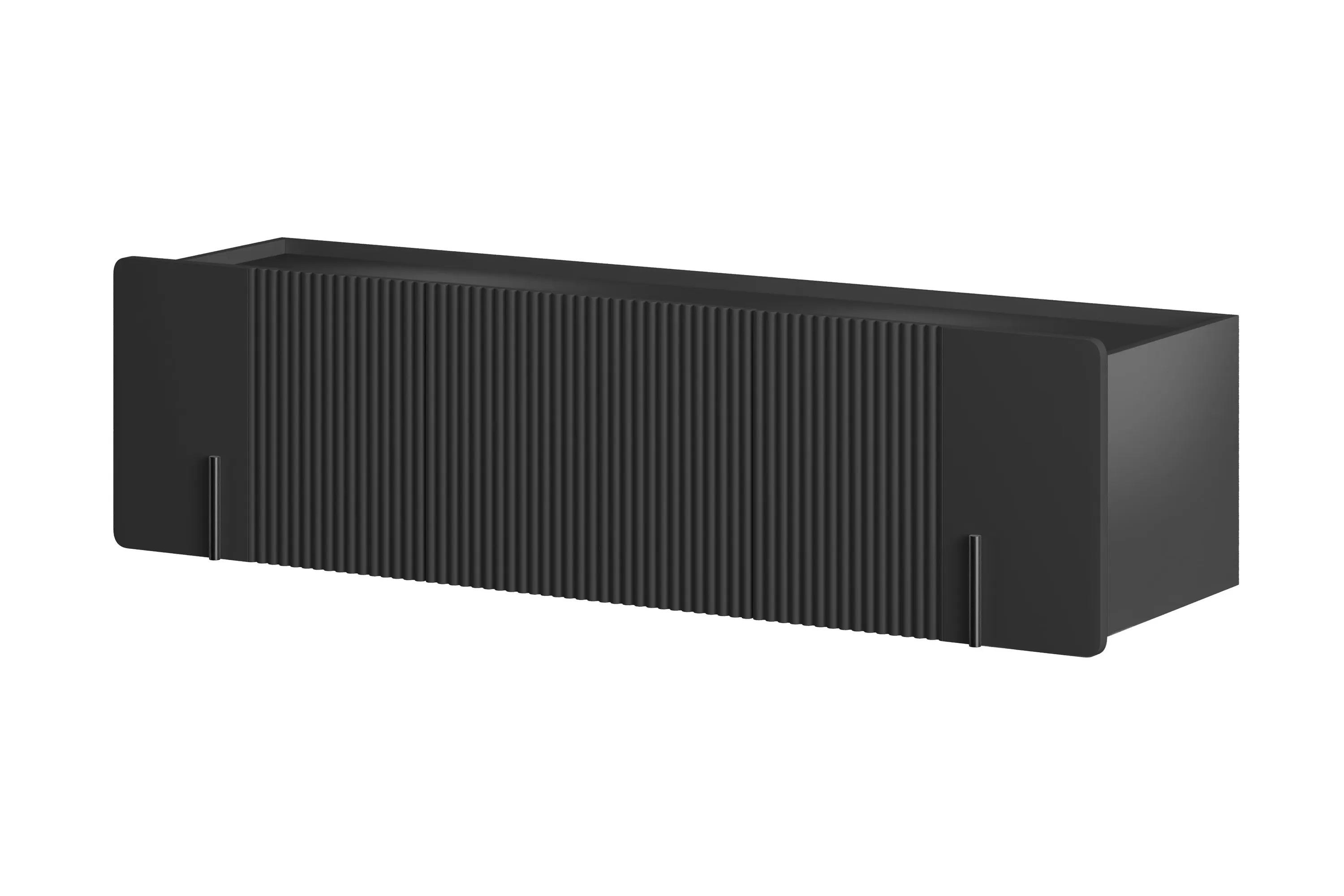 Szafka RTV wisząca MALMI 2-drzwiowa z 1 szufladą 150cm - czarna Elektronika, Mówca