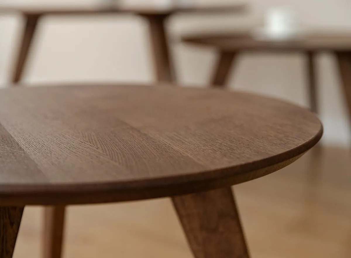 Stolik okrągły dębowy ORBETELLO 50 cm tabacco - 3SORB50T