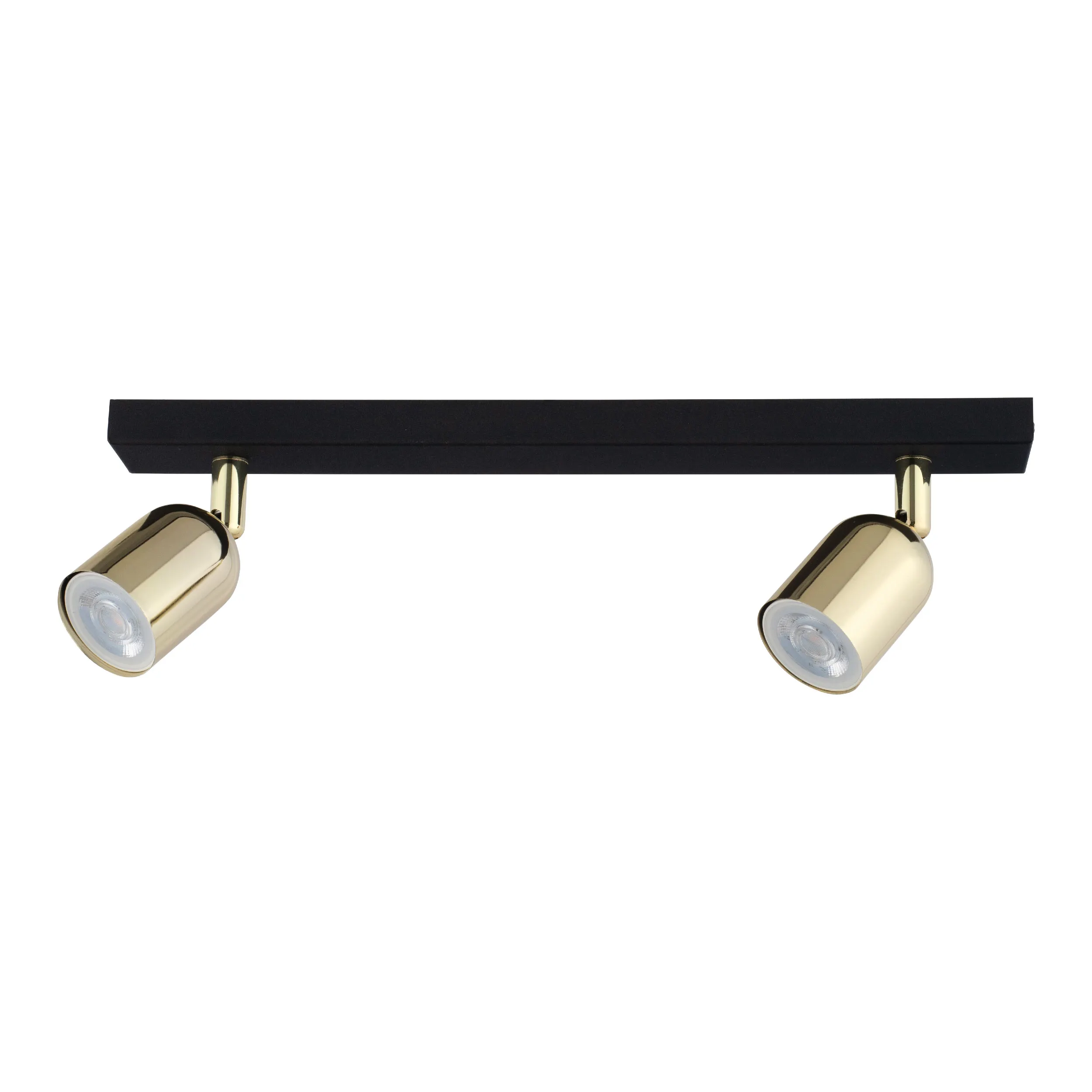 Lampa sufitowa TOP czarna złota regulowana na listwie 45x18x14cm