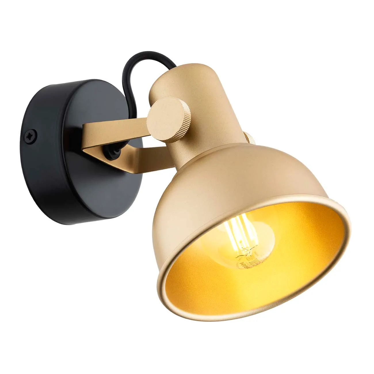 Kinkiet plafon LENORA metalowy czarno-złoty matowy regulowany Kinkiet plafon LENORA metalowy czarno-złoty matowy regulowany