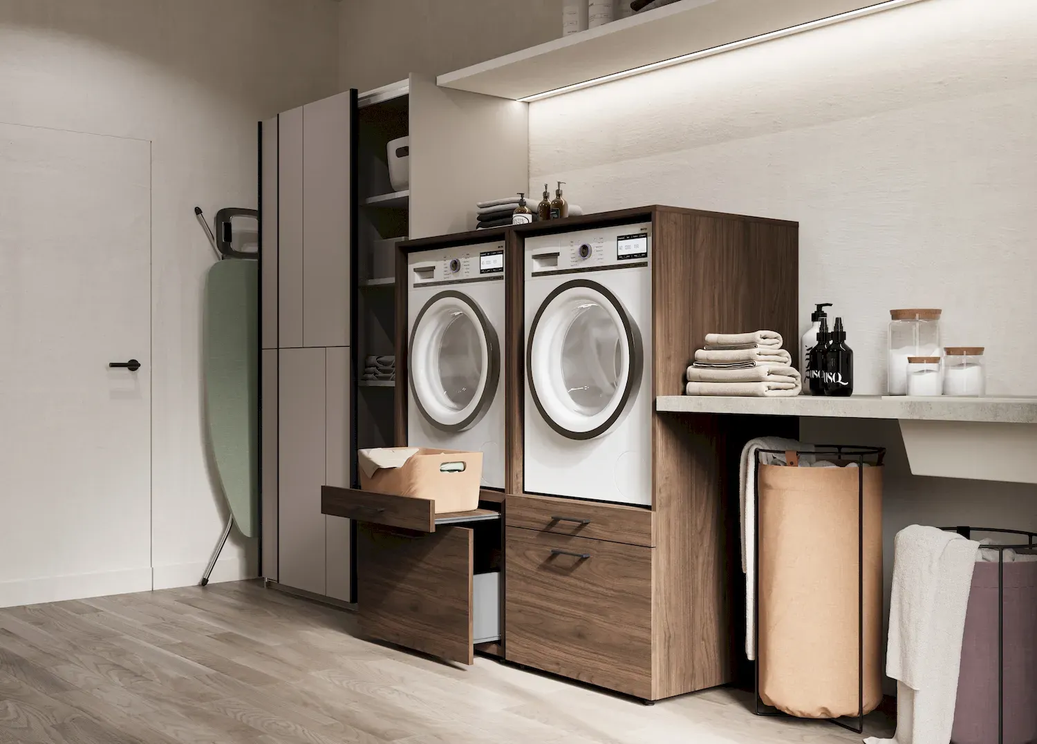 Zabudowa na pralkę lub suszarkę AZA wysuwana półka orzech - 30OVME60