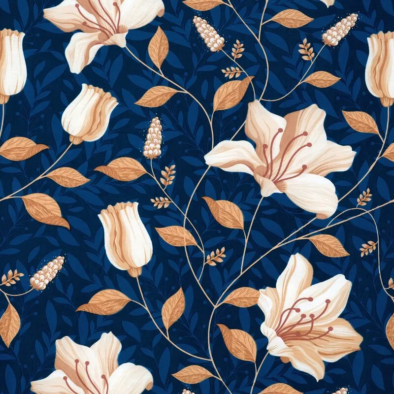 Komplet pościeli satynowej NIKA 48 220 X 200 cm Granatowy, Kremowy