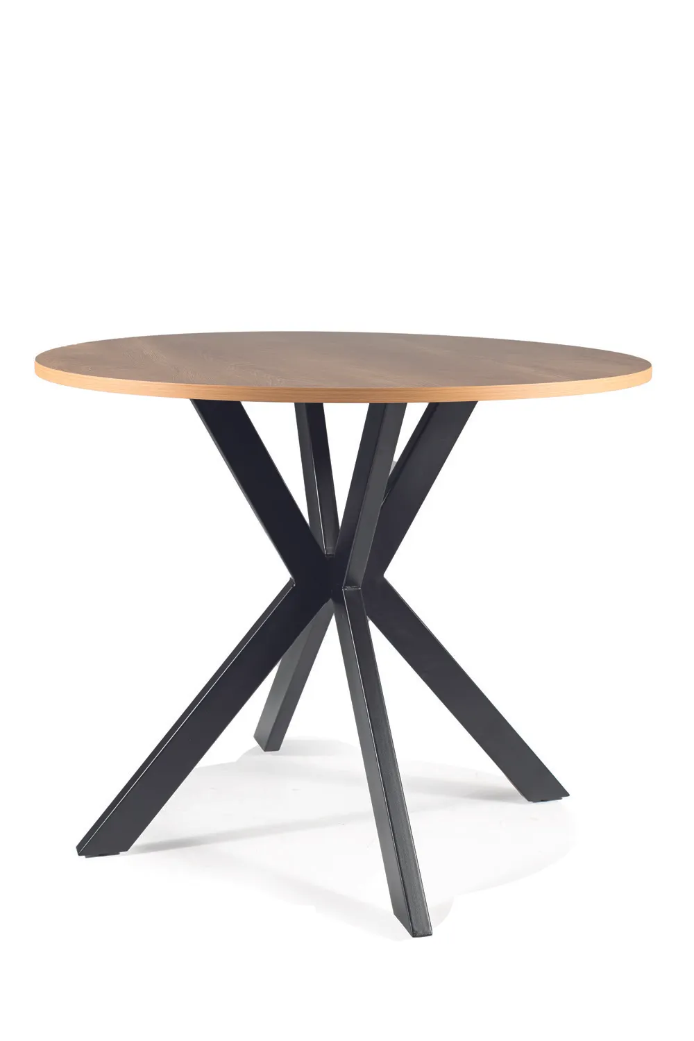 Stół okrągły TALIA II 90 cm dębowy laminat metalowa podstawa Signal