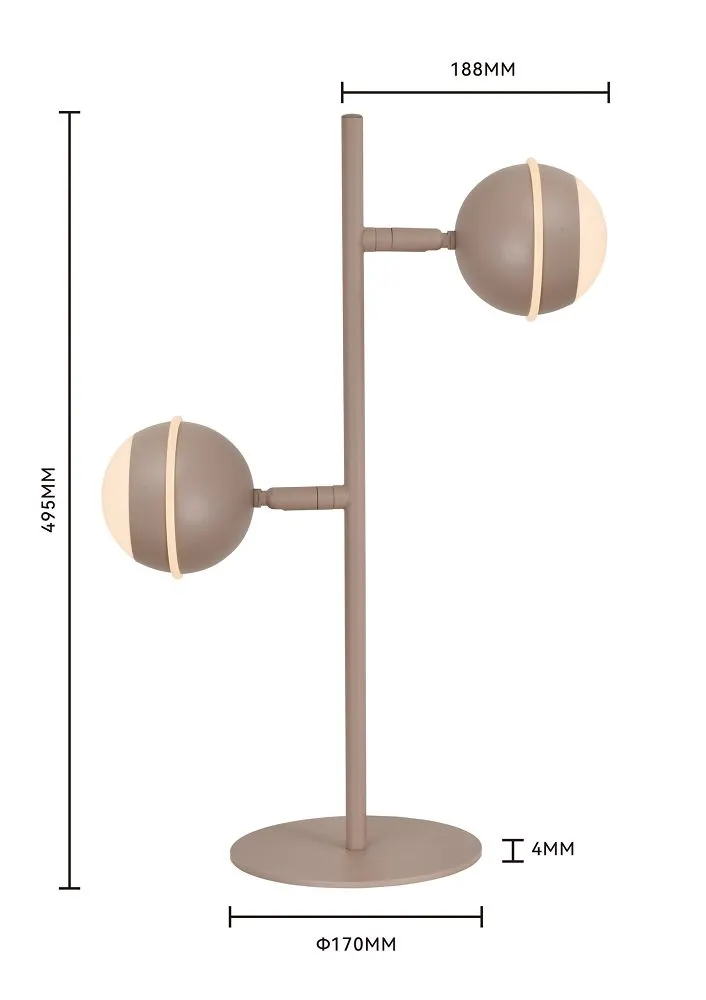 Lampa stołowa BIARRITZ 2 LED kaszmirowa — zdjęcie 5