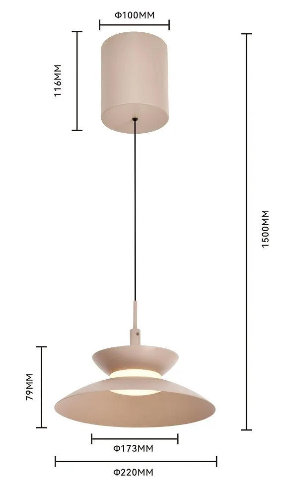 Lampa wisząca GUBBIO 1 LED kaszmirowa — zdjęcie 7