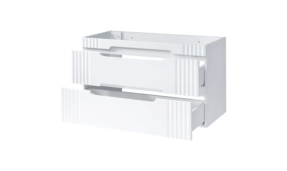 Szafka pod umywalkę z 2 szufladami FIJI biała 120x62x45cm - FIJI_WHITE_82-120-D-2S