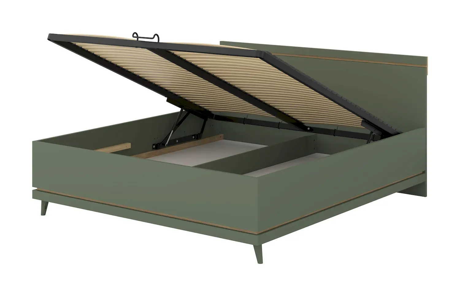 Łóżko z pojemnikiem SCANDI 52 180cm zielony - 24GDOH52