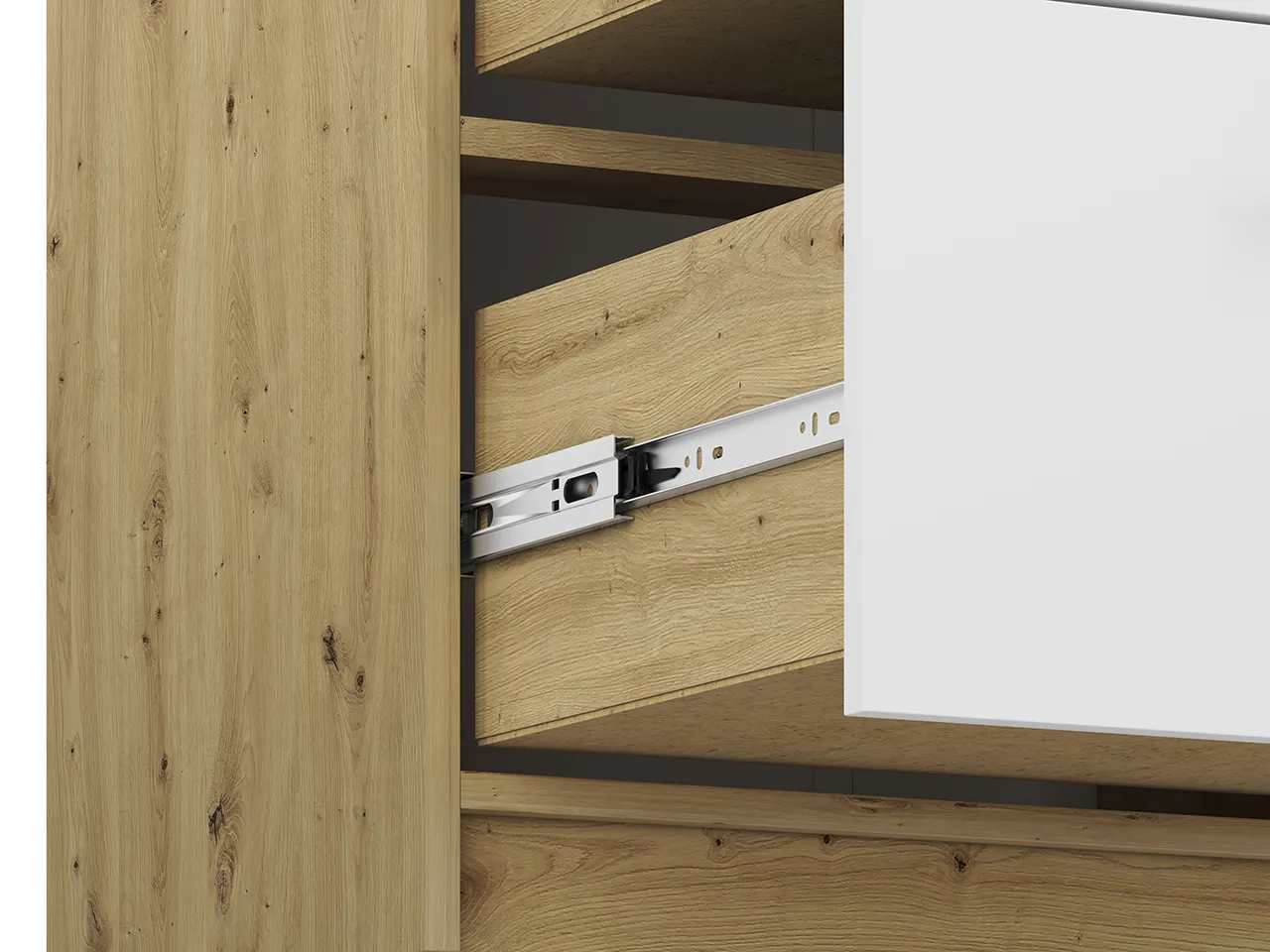 Komoda młodzieżowa FINI 06 biały, antracyt, dąb artisan - 1FINI06-001