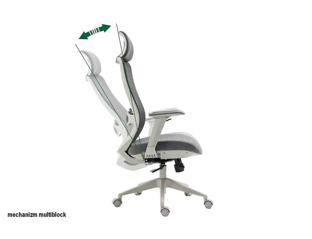 Fotel obrotowy, ergonomiczny ERGON szary Signal — zdjęcie 13