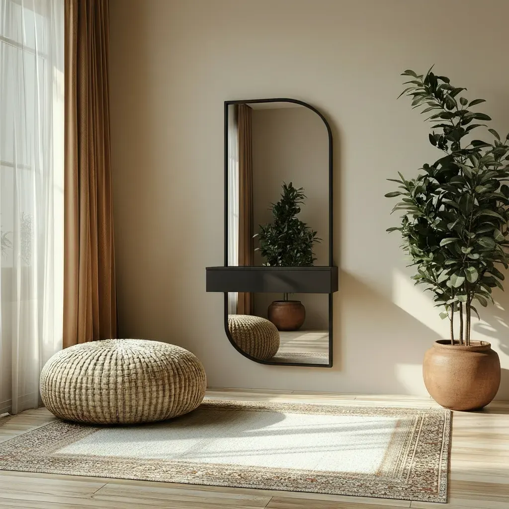 Lustro BOLD w czarnej ramie MDF z szafką na klucze 40X140-S12 — zdjęcie 4