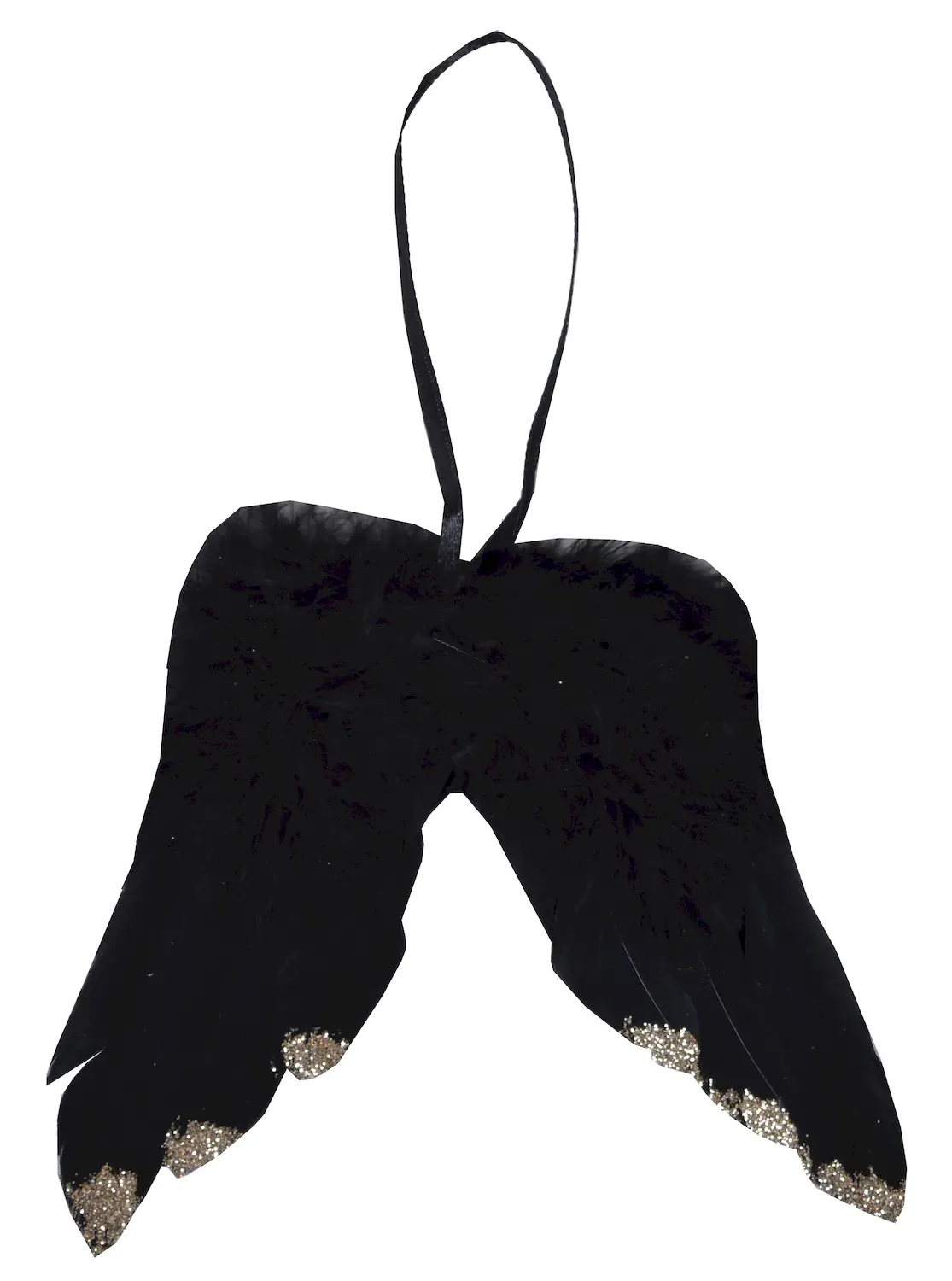 Zawieszka SKRZYDŁA Z PIÓRKAMI czarne
