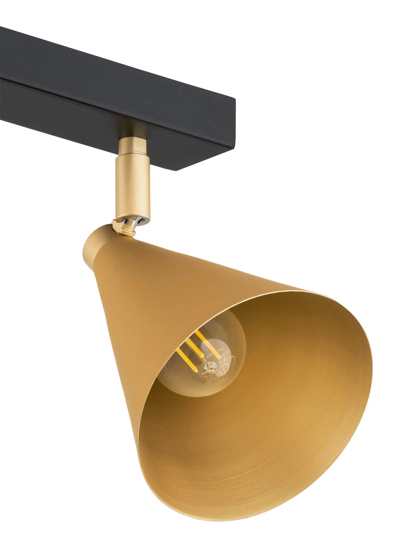 Plafon kinkiet LUCINDA metalowy czarny złoty 63x20cm - 7149