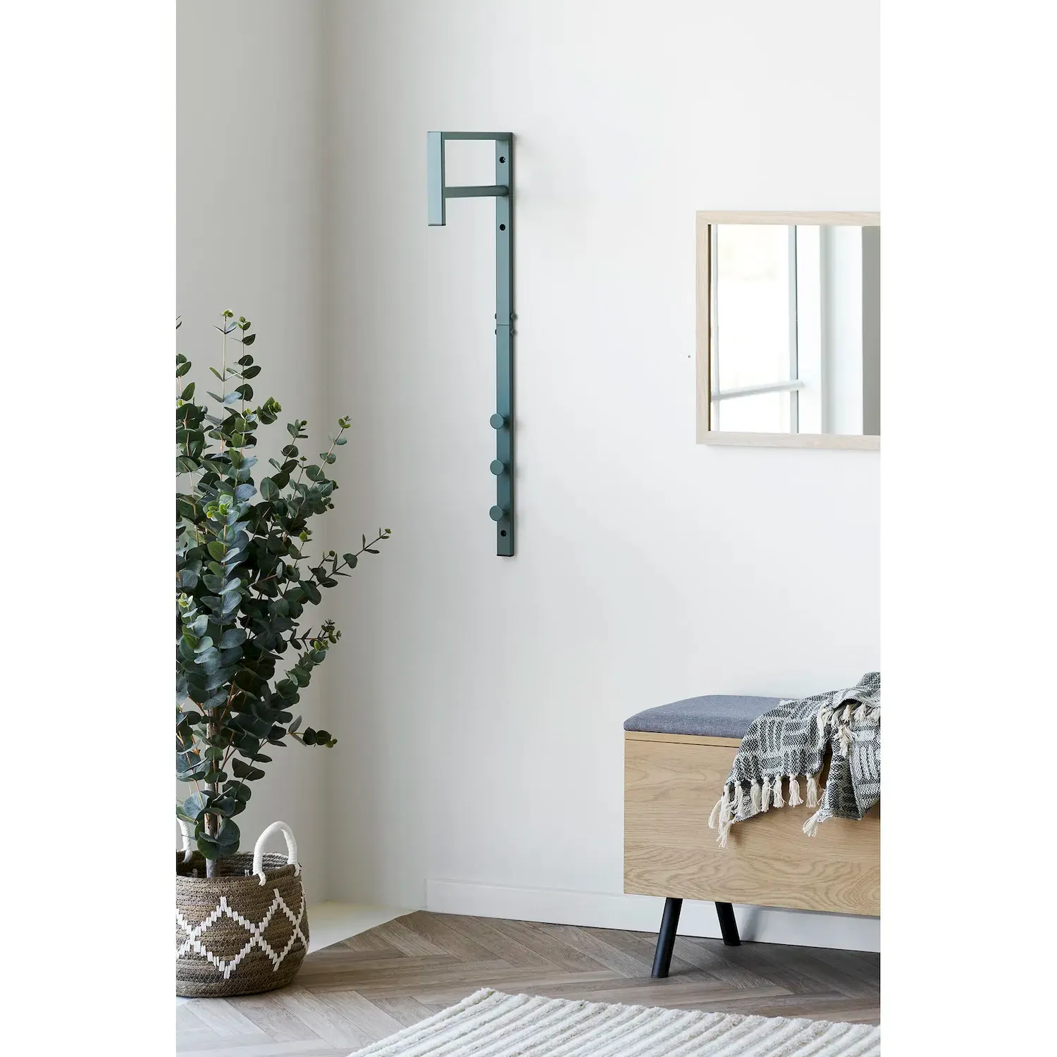 Wieszak ścienny metalowy TRENTO zielony - 4494096