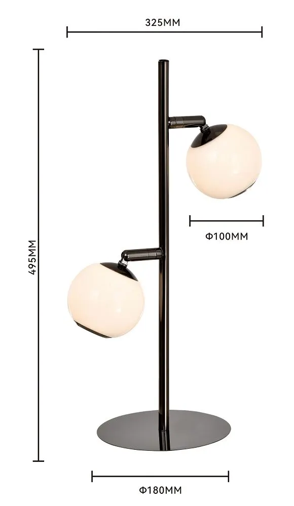 Lampa stołowa LUBERON dwójka LED czarny chrom — zdjęcie 5