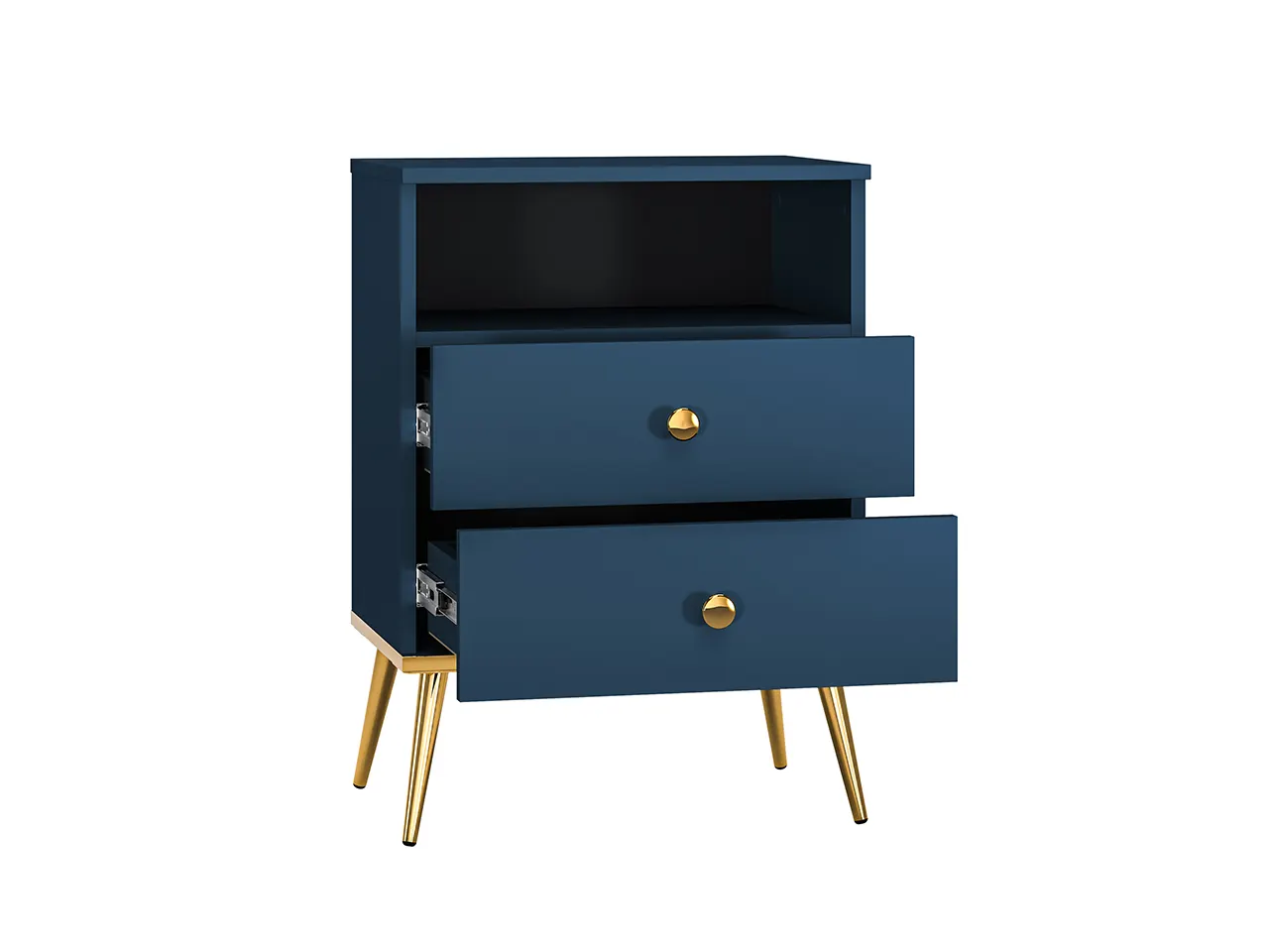 Szafka nocna z szufladami MARINE 50x54 niebiesko-złota - 1MARI10-001