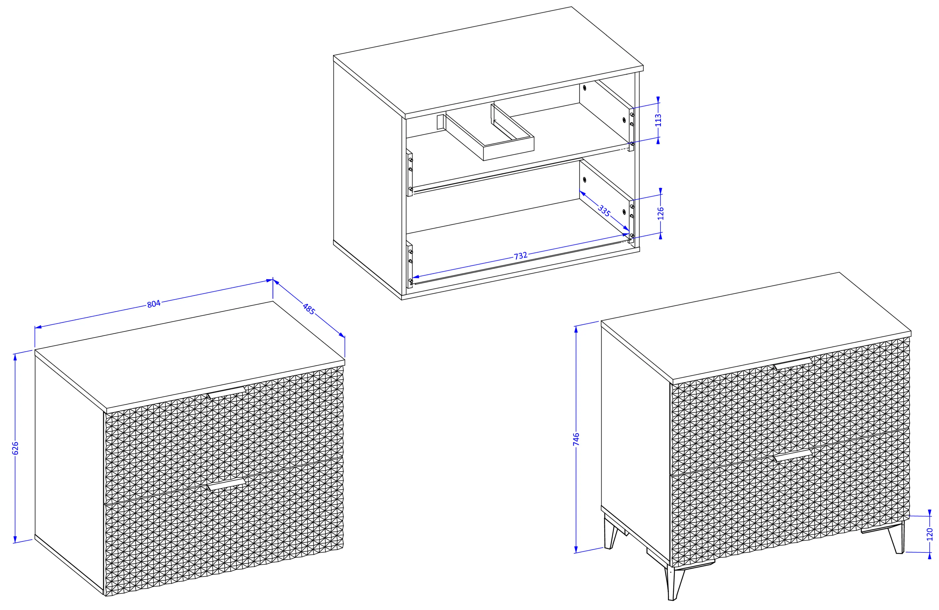 Szafka pod umywalkę LAURA wisząca z 2 szufladami 80 cm - biała - 3097NM48
