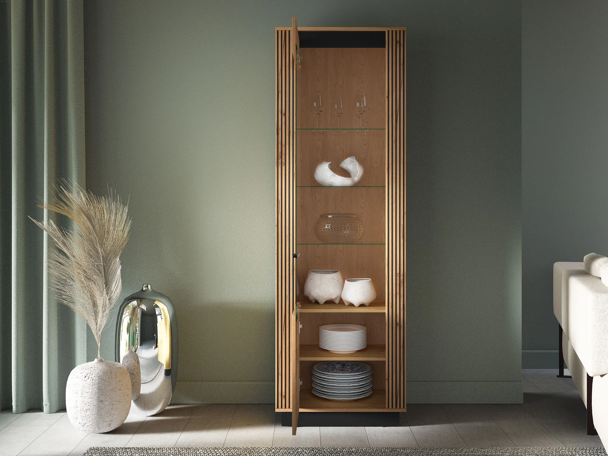 Witryna 1-drzwiowa URSO 04 craft złoty, czarny - 1URSO04-001