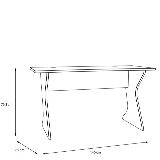 Biurko UTAPAU minimalistyczne 140 cm - białe - UTPB202-Z12M