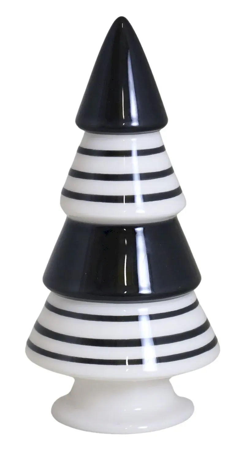 CHOINKA ceramiczna duża 0642 czarno-biała