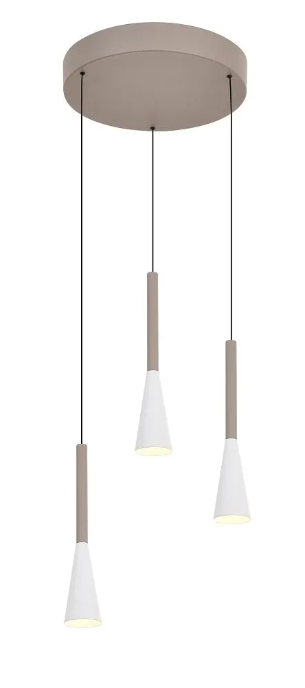 Lampa wisząca okrągła TROMPTO 3 LED kaszmirowa
