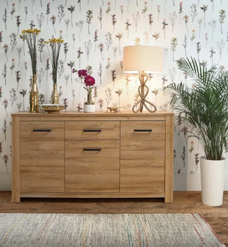 Komoda 3-drzwiowa z szufladą HAVANNA dąb postarzany - HVNK232-D67