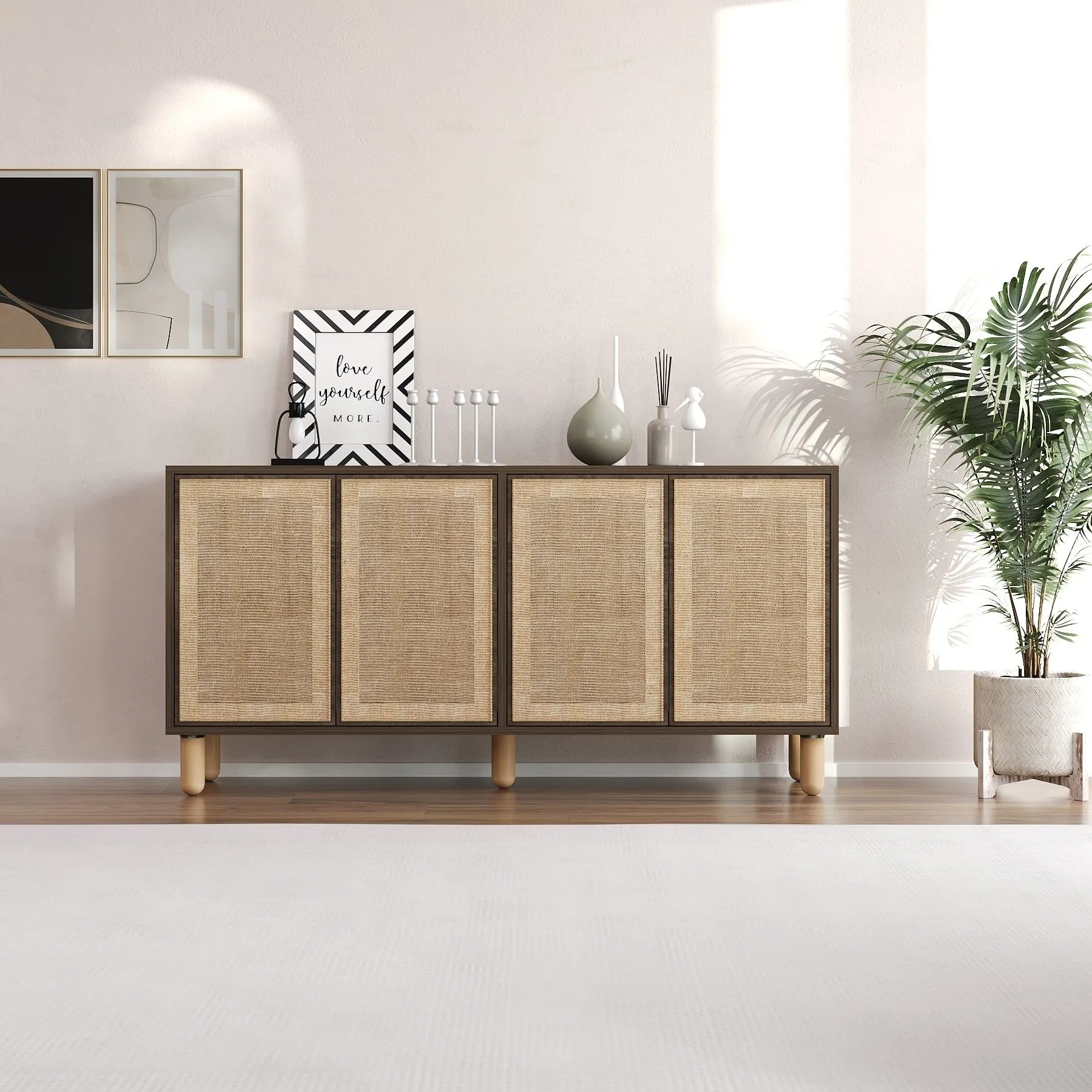 image Meble, Kredens, Wewnątrz, Projektowanie wnętrz, Roślina