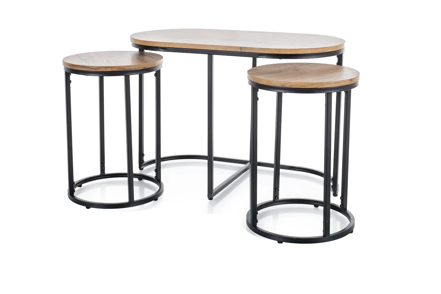 ŁAWA TWIX DĄB ARTISAN/CZARNY (ZESTAW 75x40- FI35) - TWIXDAC