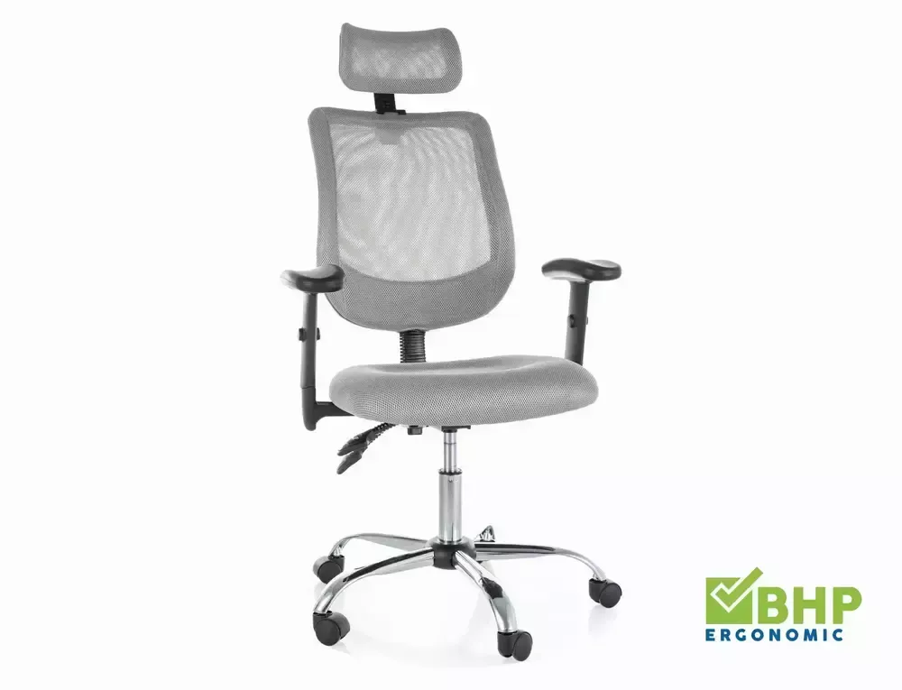 Fotel obrotowy ergonomiczny Q-118R szary regulowany Signal