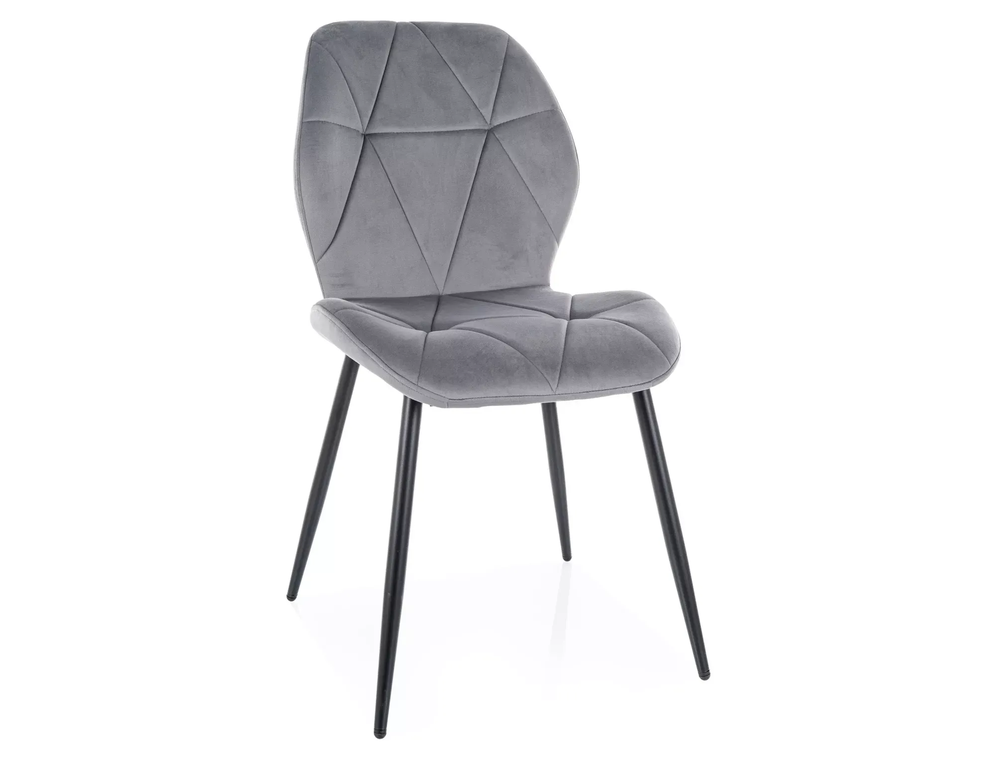 Krzesło tapicerowane RICK VELVET pikowane szare/czarne nogi - RICKVCSZ