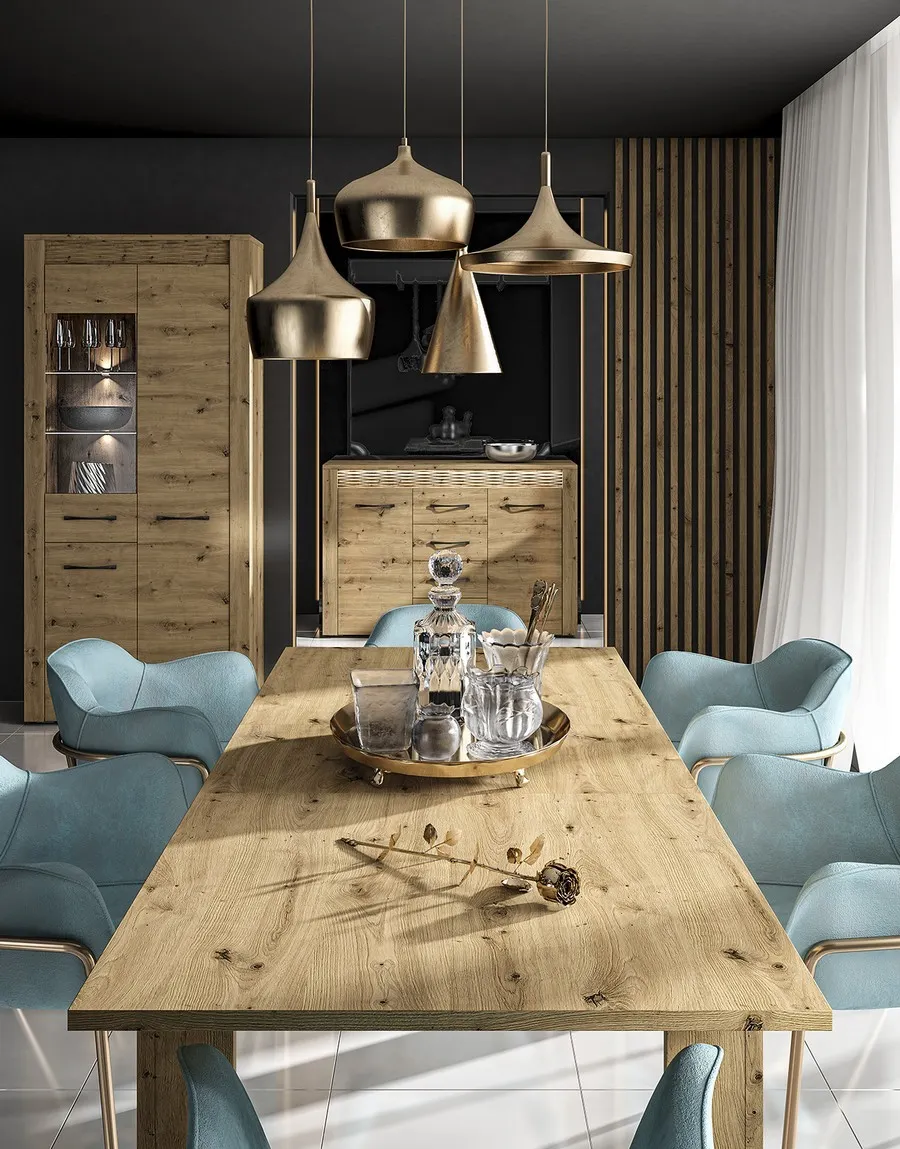 Komoda 2-drzwiowa z 4 szufladami ARTIS 07 z oświetleniem, dąb artisan - 1ARTI07-001