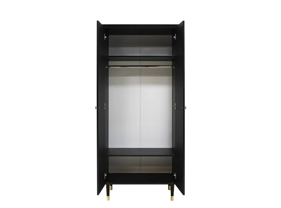 Szafa 2-drzwiowa CLEO 84x190 czarno-złota - BAN_CLE-1