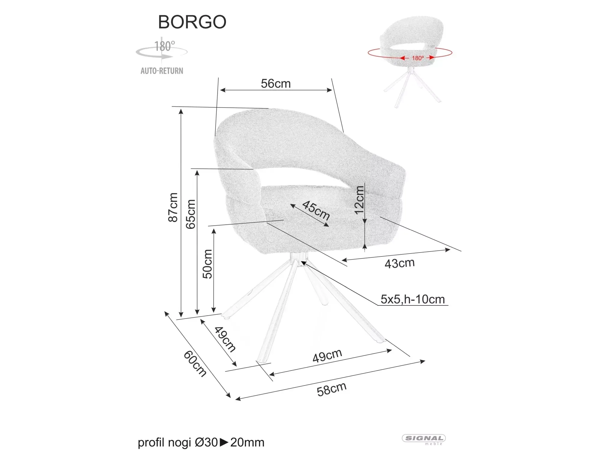 Krzesło obrotowe z podłokietnikami BORGO Raven 18 ciemnoszare czarne nogi - BORGORCCSZ