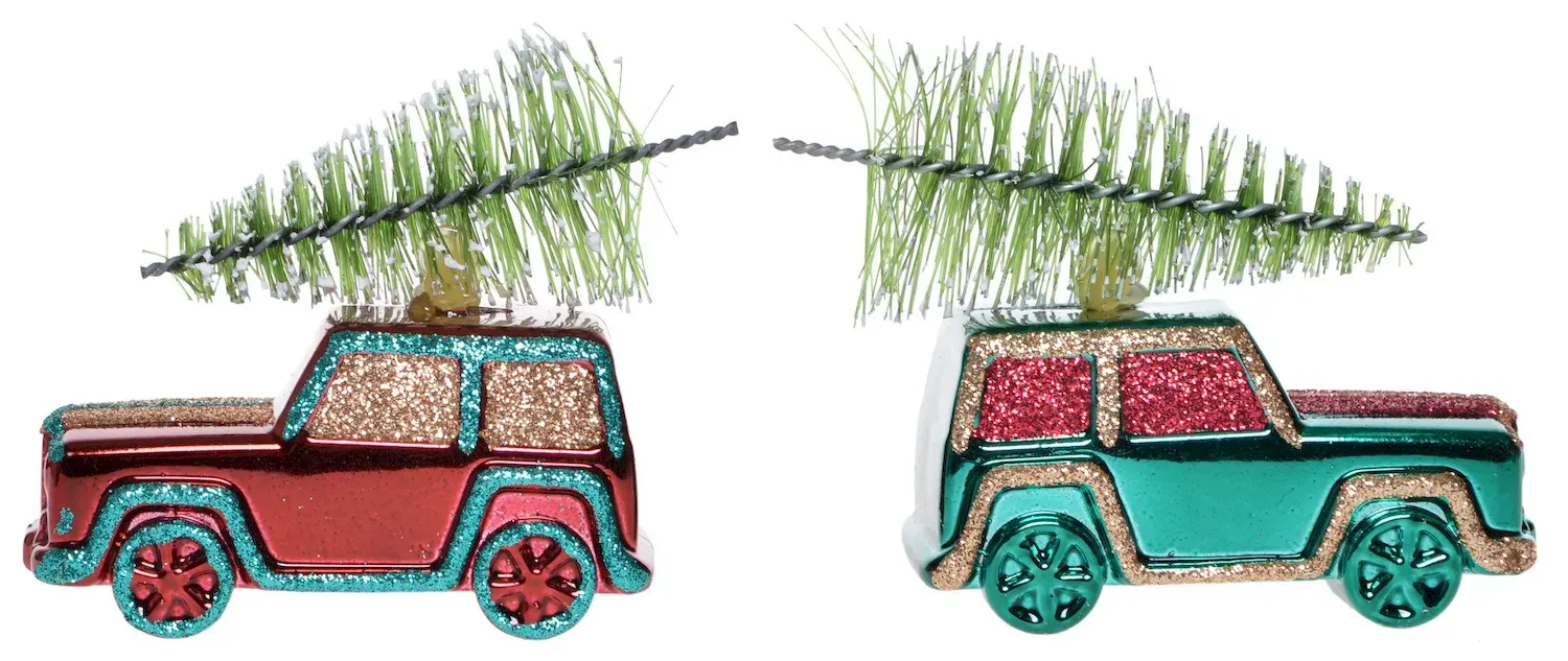 Zawieszka AUTO Z CHOINKĄ 2 sztuki wielokolorowe Zawieszka AUTO Z CHOINKĄ 2 sztuki wielokolorowe
