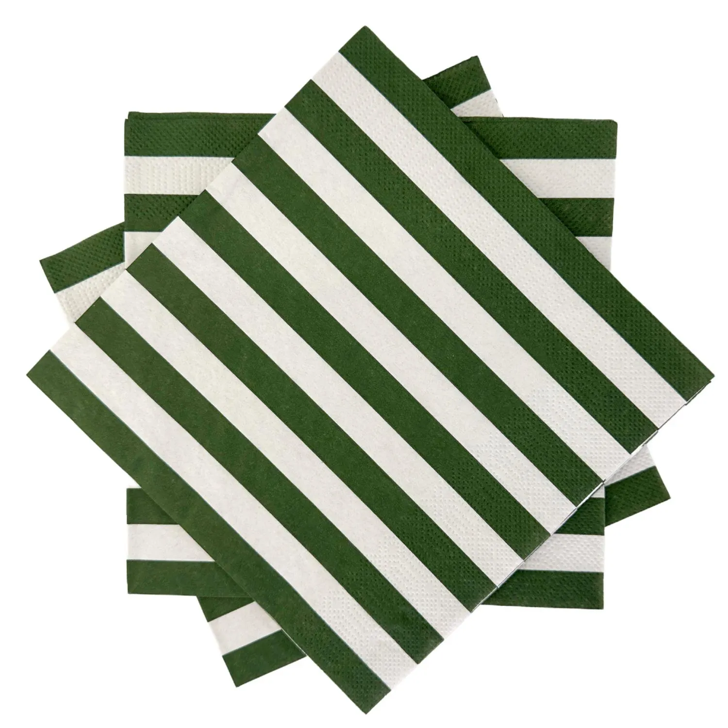 image tissue napkin, zielono-białe paski, zestaw serwetek, serwetka papierowa, paski w paski