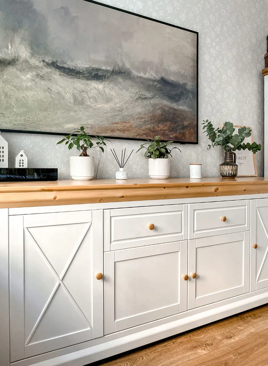 Komoda MARONE ELITE 4-drzwiowa z 2 szufladami- biały, złocisty - PLMEL05