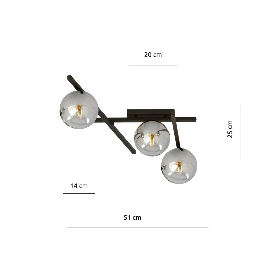 Lampa sufitowa SMART Czarny 1104/3 - 1104/3