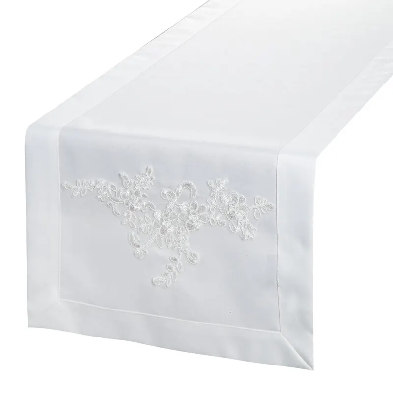 OBRUS BARI 40 X 140 CM BIAŁY - EU_457065