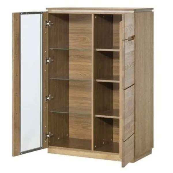 Witryna 2-drzwiowa MONTENEGRO 15 drewniana dąb rustical 125x82x42cm - TH-100-0928