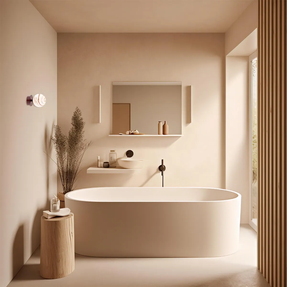 Kinkiet / Plafon FABIO brązowy biało-brązowy marmur 16x12cm - 8455