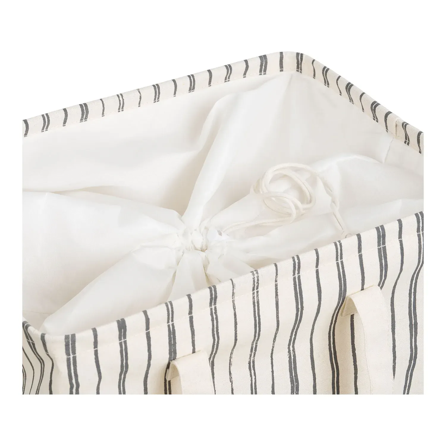 Kosz tekstylny na pranie ARGOS 38x28x58 cm beżowy czarny - 4390001